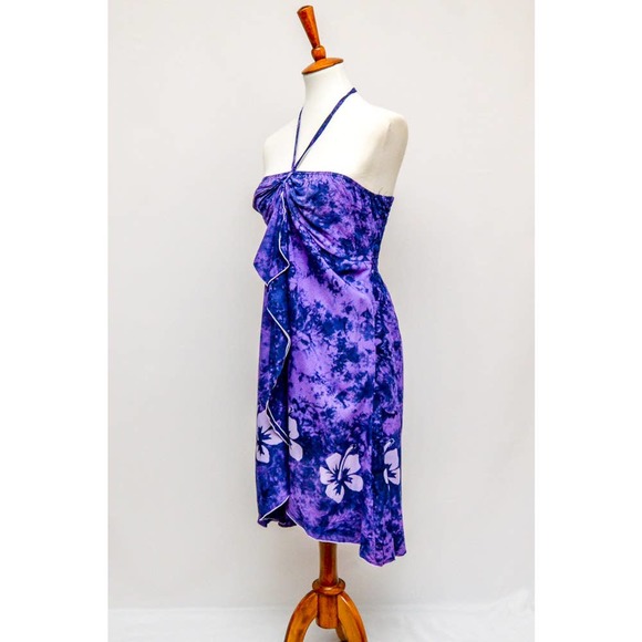 VINTAGE 1980s Napua Collection rayon purple sun dress - Picture 2 of 3